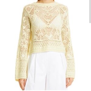 Vince Lace Patchwork Cotton Pullover M